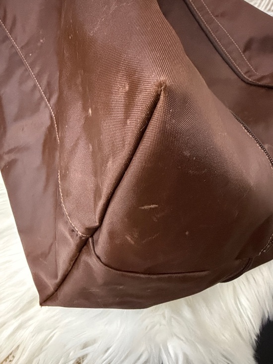 Longchamp Brown Canvas Duffel with Tan Leather Trim - Picture 10 of 11